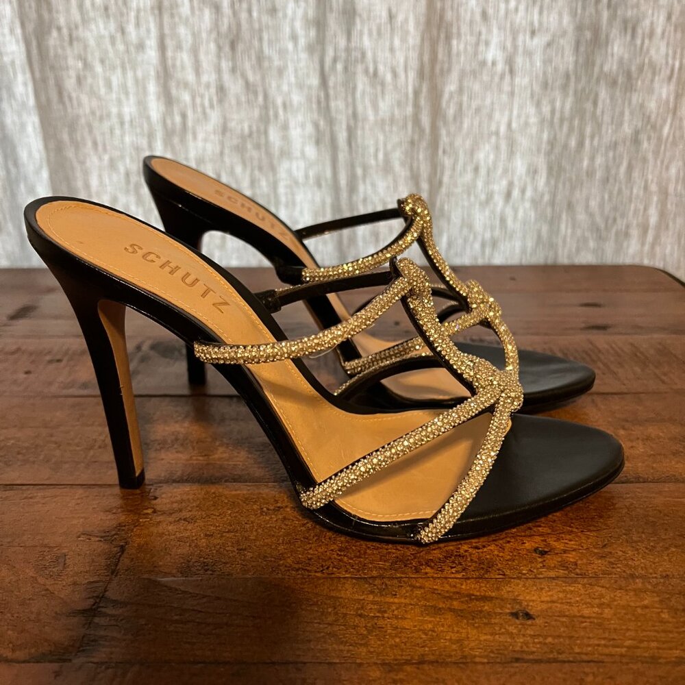 Schultz Naia Stilettos Black with Rhinestones Size 9 NWT - Picture 3 of 6